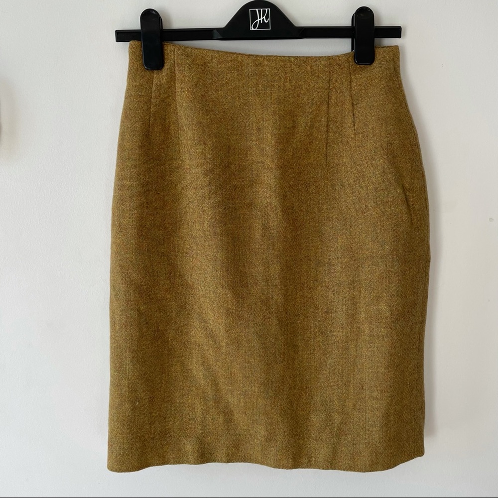 Vintage Saville mustard yellow / ochre wool skirt very good condition size 6/8